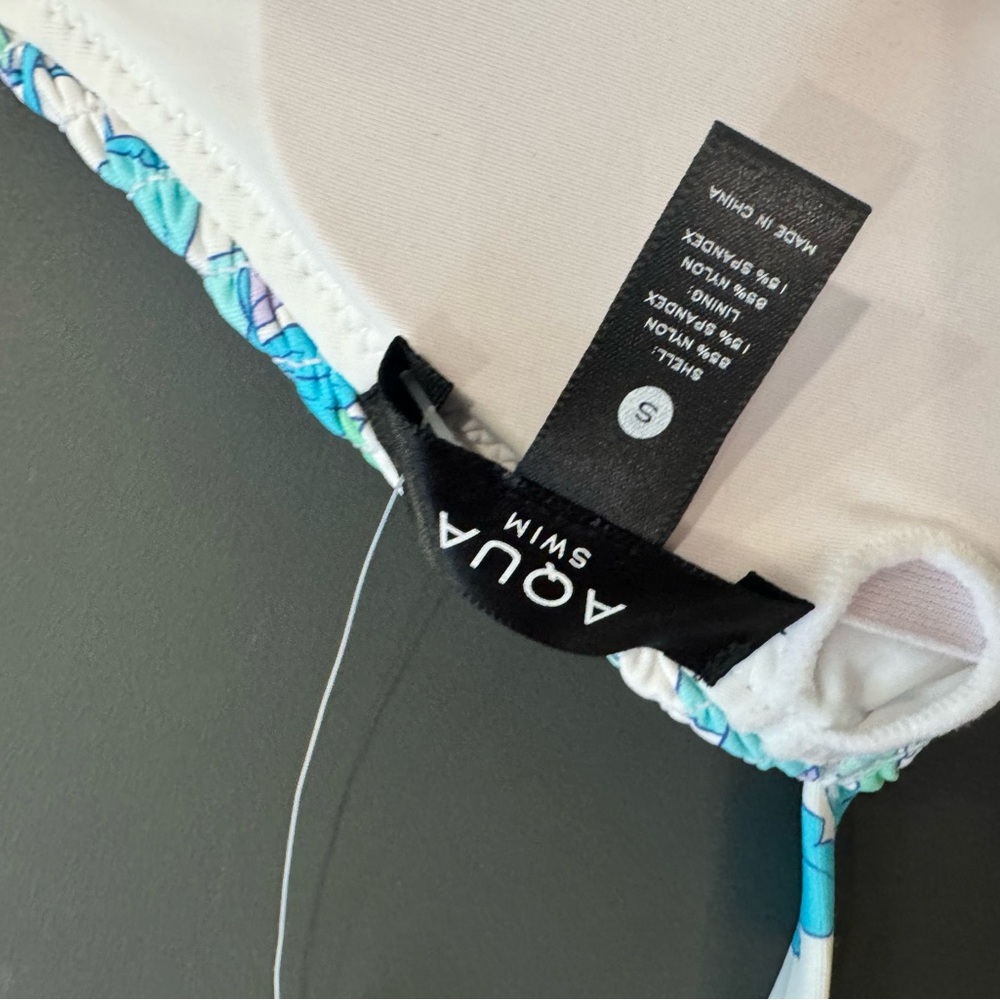 Aqua Smocked Triangle Bikini Top - Picture 9 of 9